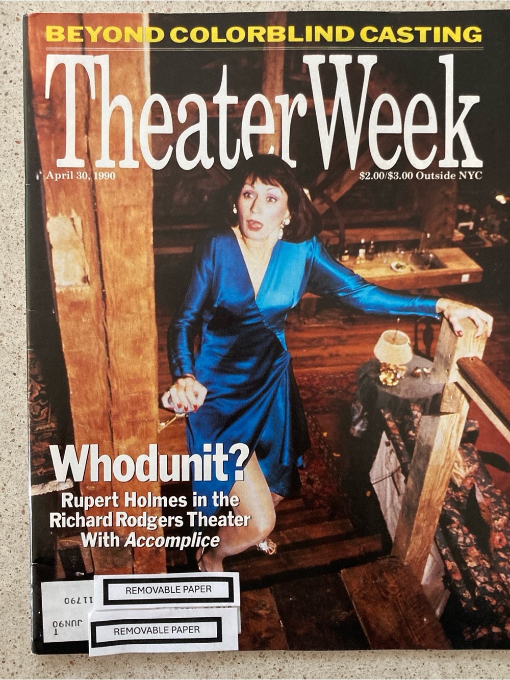 Natalia Nogulich in Accomplice Theater Week Magazine April 30 1990 Address Label